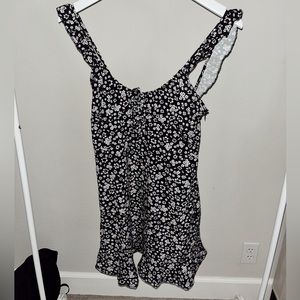 Black dress with white flowers